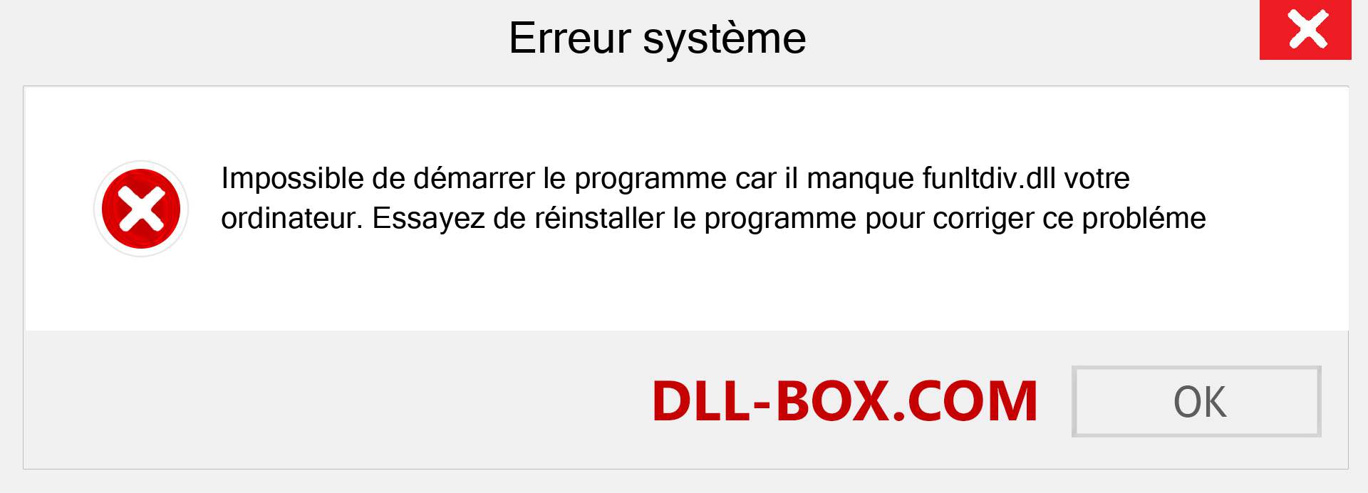 Le fichier funltdiv.dll est manquant ?. Télécharger pour Windows 7, 8, 10 - Correction de l'erreur manquante funltdiv dll sur Windows, photos, images